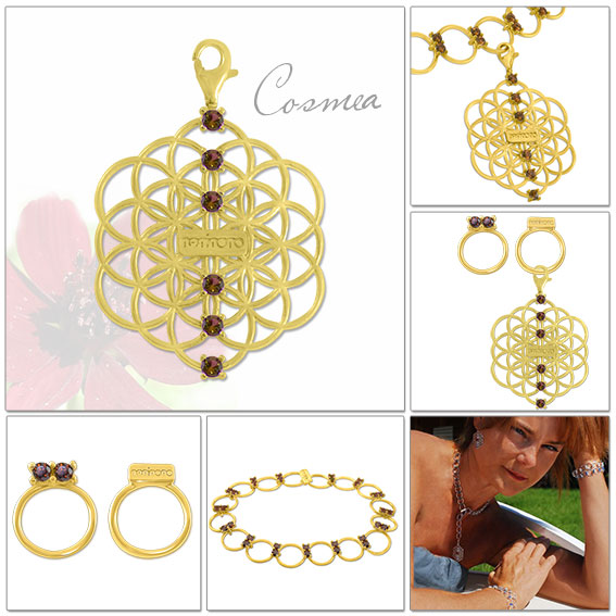 Anthea - Charm in argento e zirconi marroni
