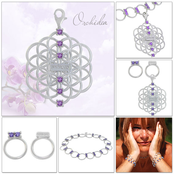 Anthea - Charm in argento e zirconi viola